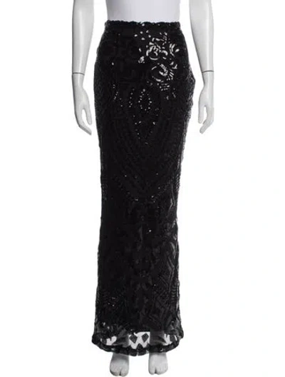Pre-owned Rta Patterned Long Skirt In Black