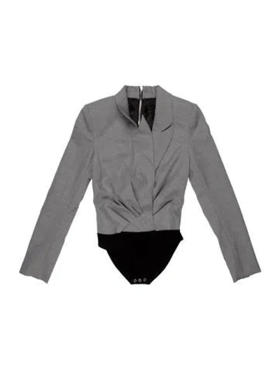 Pre-owned Rta Patterned Long Sleeve Bodysuit W/ Tags In Grey