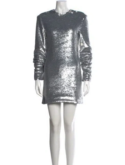 Pre-owned Rta Patterned Mini Dress In Silver