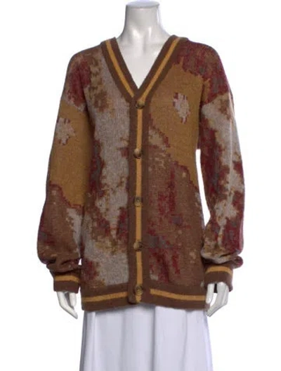 Pre-owned Rta Patterned V-neck Sweater In Neutrals