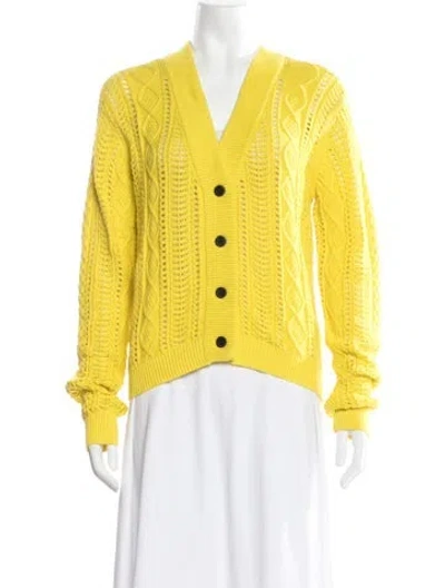 Pre-owned Rta Patterned V-neck Sweater W/ Tags In Yellow