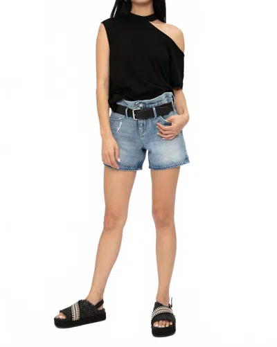 Rta Pierce Belted Short In Clean Blue