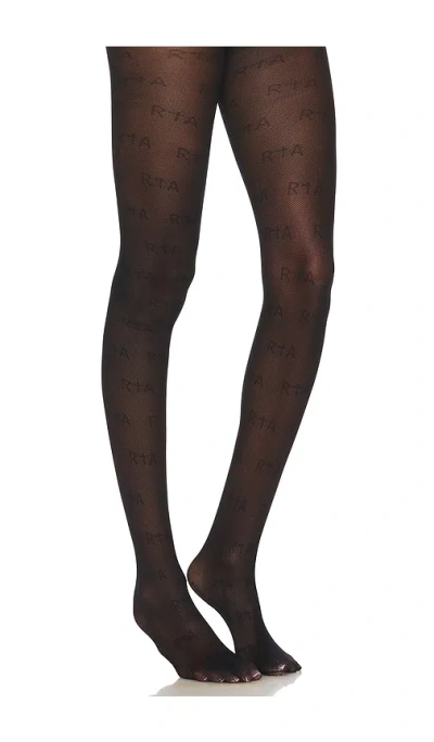 Rta Pippa Mesh Jacquard Tights In Black  All Over