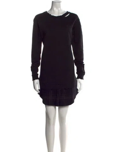 Pre-owned Rta Plaid Print Mini Dress In Black