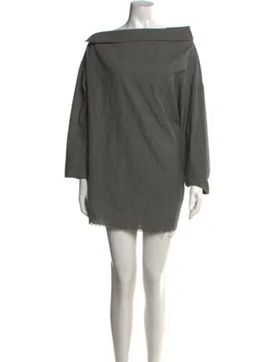 Pre-owned Rta Plaid Print Mini Dress In Grey