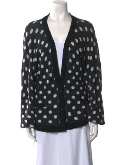 Pre-owned Rta Polka Dot Print V-neck Sweater In Black