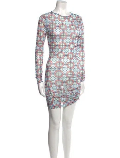 Pre-owned Rta Printed Mini Dress In Blue