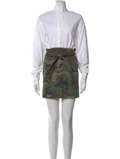 Pre-owned Rta Printed Mini Dress In White