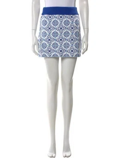 Pre-owned Rta Printed Mini Skirt W/ Tags In Blue