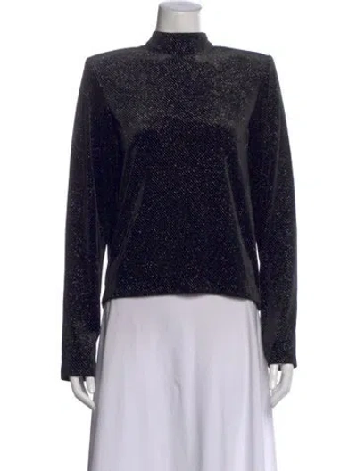 Pre-owned Rta Printed Mock Neck Top W/ Tags In Black