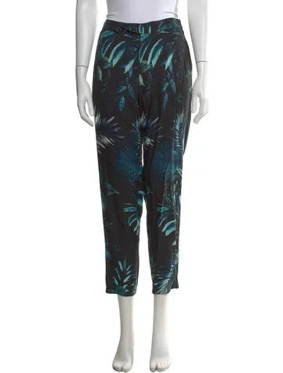 Pre-owned Rta Printed Straight Leg Pants In Black
