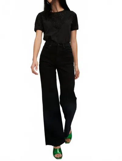 Rta Quinton Short Sleeve Top In Black