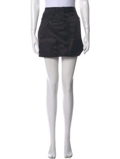 Pre-owned Rta Raw-edge Trim Mini Skirt In Black