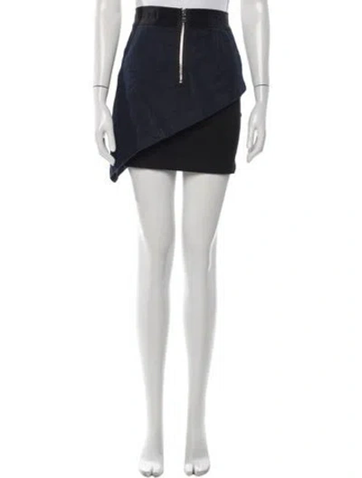 Pre-owned Rta Raw-edge Trim Mini Skirt In Blue