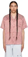 Rta Red Buttoned Shirt In Red Swirl Maze