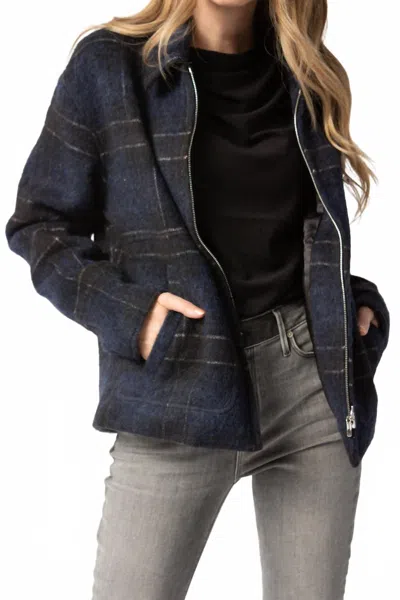 Rta Reese Jacket In Navy Plaid In Multi