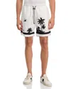 Rta Regular Fit Graphic Print Logo Shorts In White