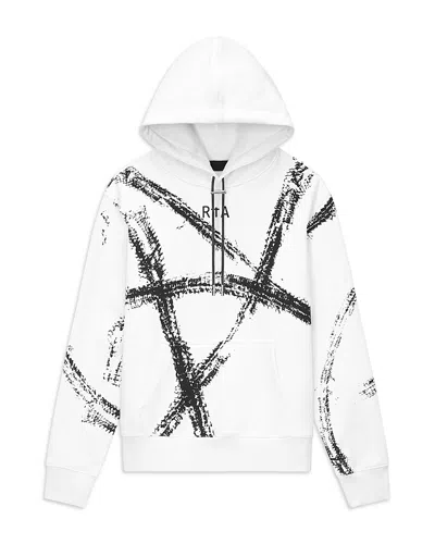 Rta Regular Fit Snake Tracks Hoodie In White Snake Tracks