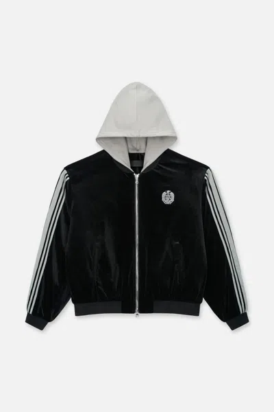 Rta Rei Bomber Hoodie In Black Crest