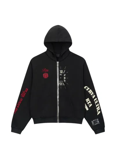Rta Curva Ultra Cotton Logo Graphic Zip Hoodie In Black