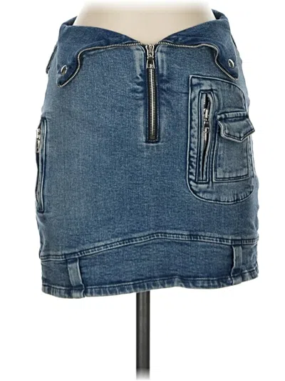 Pre-owned Rta Road To Awe Denim Skirt In Blue