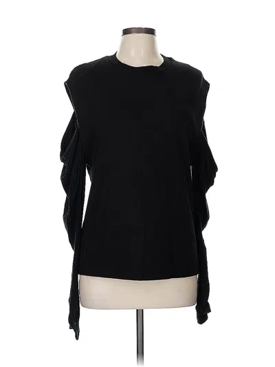 Pre-owned Rta Road To Awe Long Sleeve Top Black One Shoulder Neckline Tops