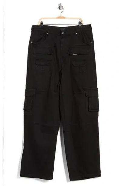 Rta Roman Wide Leg Cargo Jeans In Black