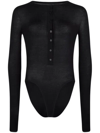 Rta Roy Button-up Bodysuit In Black