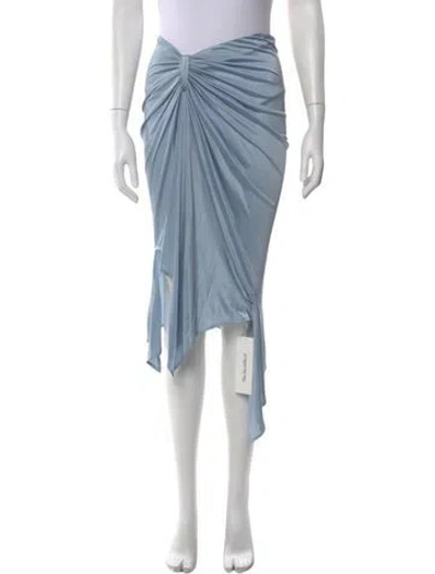 Pre-owned Rta Ruffle Embellishment Midi Length Skirt In Blue