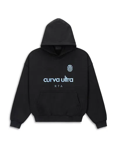 Rta Sairen Cropped Boxy Hoodie In Black