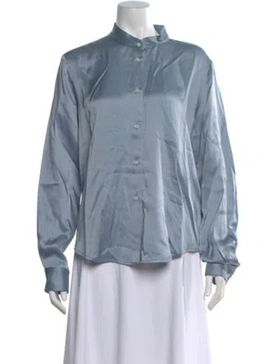Pre-owned Rta Satin Long Sleeve Blouse W/ Tags In Black