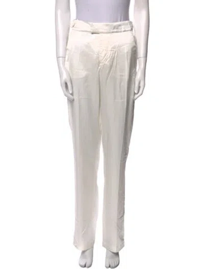 Pre-owned Rta Satin Straight Leg Pants In White