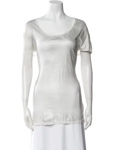 Pre-owned Rta Scoop Neck Short Sleeve T-shirt In White
