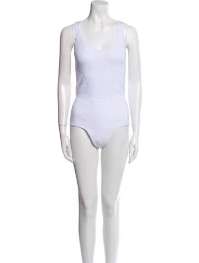 Pre-owned Rta Scoop Neck Sleeveless Bodysuit In White