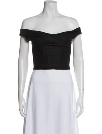 Pre-owned Rta Scoop Neck Sleeveless Crop Top In Black