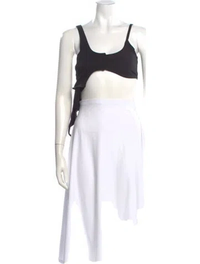 Pre-owned Rta Scoop Neck Sleeveless Crop Top In White