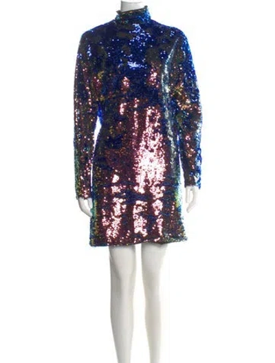 Pre-owned Rta Sequin Mini Dress In Blue