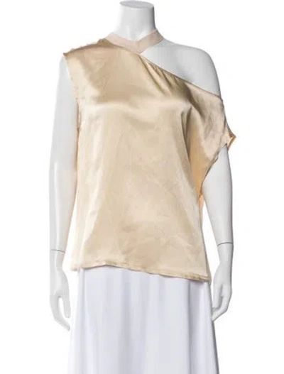 Pre-owned Rta Silk Asymmetrical Top In Neutral