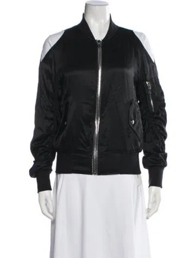 Pre-owned Rta Silk Bomber Jacket In Black