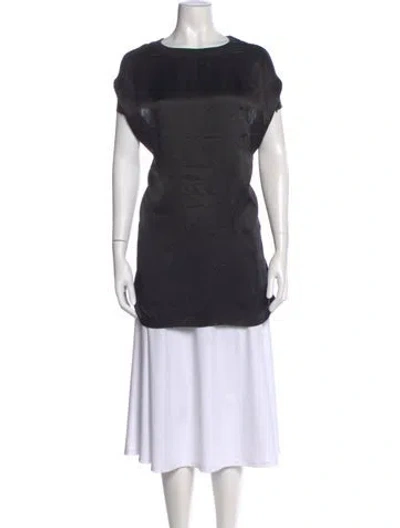 Pre-owned Rta Silk Crew Neck Top In Black