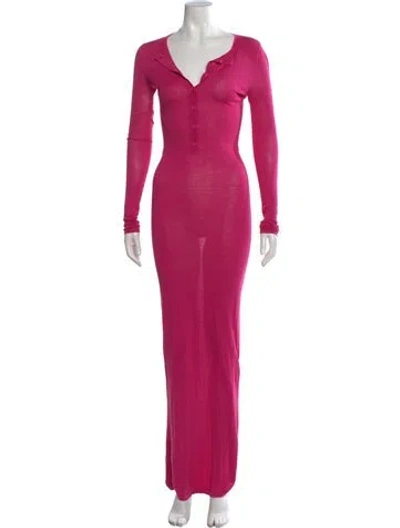 Pre-owned Rta Silk Long Dress In Pink