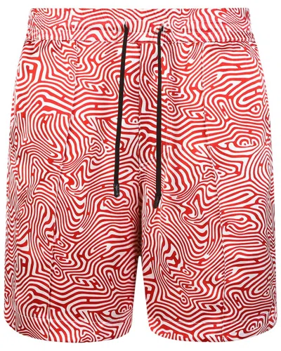 Rta Silk Print Short In Red