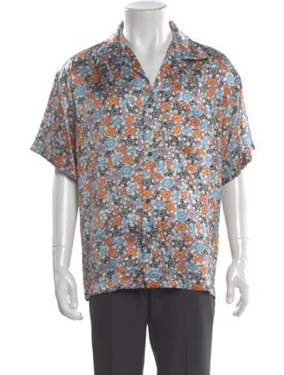 Pre-owned Rta Silk Printed Shirt In White