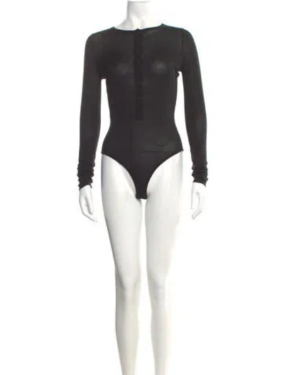 Pre-owned Rta Silk Scoop Neck Sweater In Black