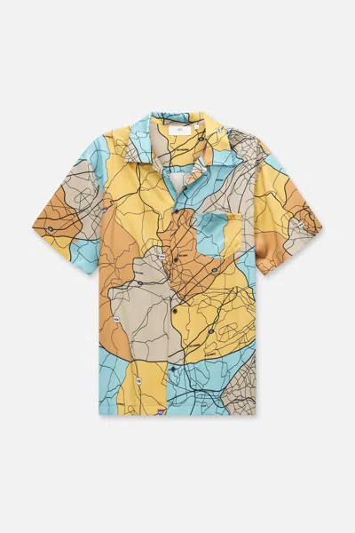 Rta Silk Short Sleeve Shirt In Yellow
