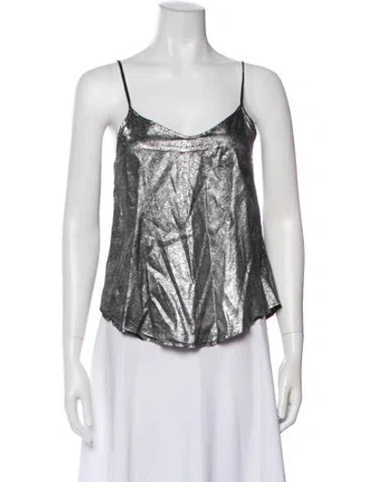 Pre-owned Rta Silk V-neck Top In Neutral