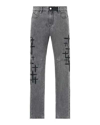 Rta Skinny Fit Jeans In Clouded Mist Cross Patch In Gray