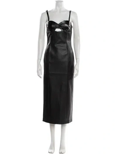 Pre-owned Rta Square Neckline Long Dress In Black