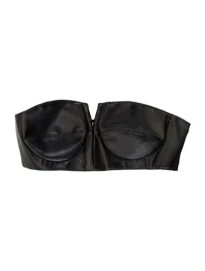 Pre-owned Rta Strapless Crop Top In Black