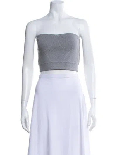 Pre-owned Rta Strapless Crop Top In Gray